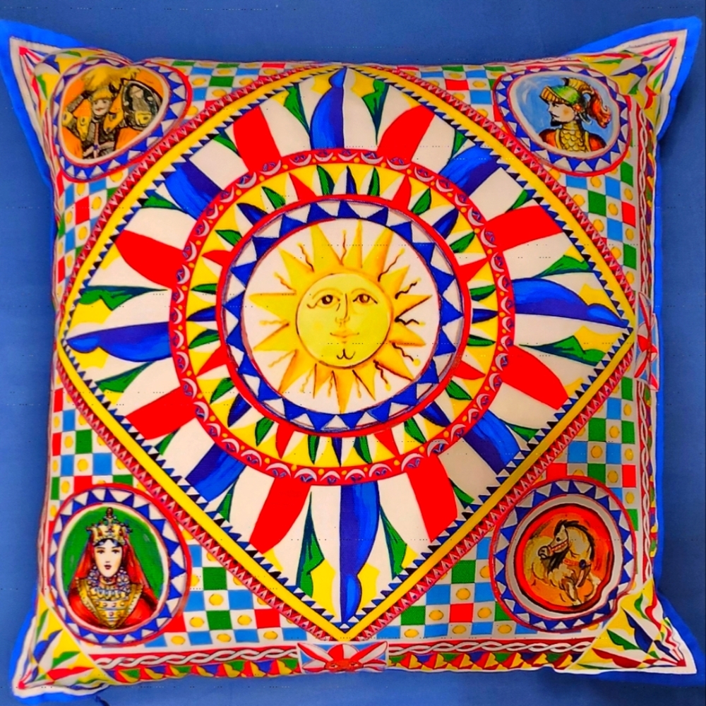 Dolce & Gabbana Carretto Canvas Accent Pillow SUNandZODIAC Design